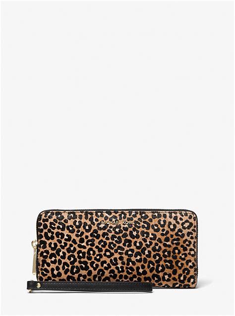 cow print michael kors wallet|leopard print calf hair continental wallet.